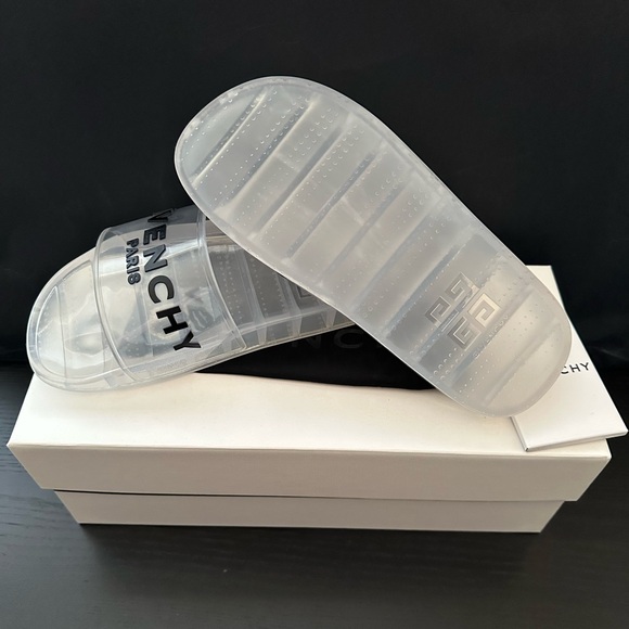 Givenchy Slides Sandals Transparent Clear Rubber - Picture 3 of 12